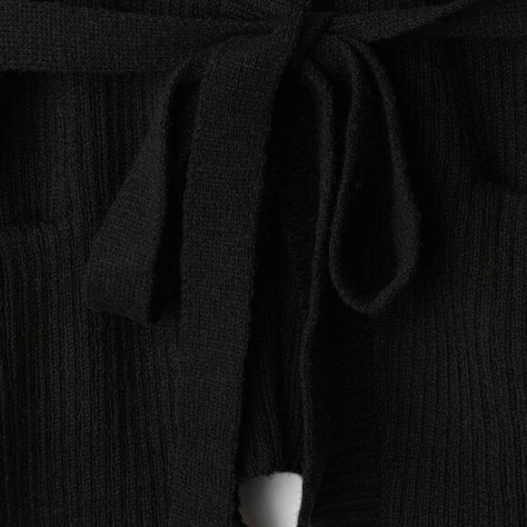 Black Casual Women's V-Neck knit sweater Cardigan - Picture 6 of 6